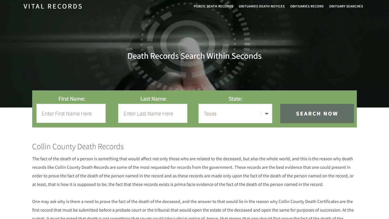 Collin County Death Records | Enter Name and Search|14 ...